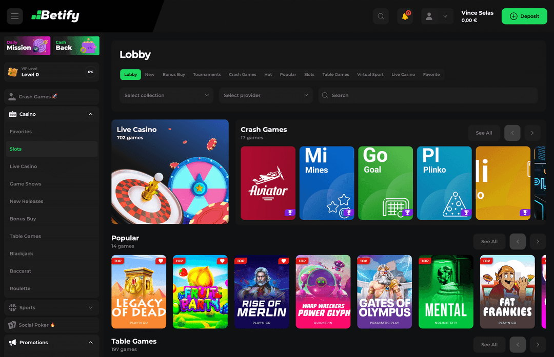 Les meilleurs jeux de casino en ligne sur Betify